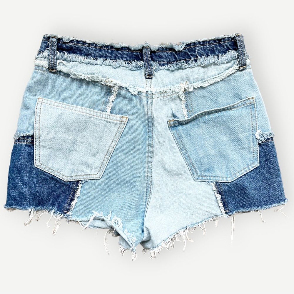Wild Fable High Rise Patchwork 2 Inch Denim Cutoff Jean Shorts. 0. 25. - Picture 5 of 13